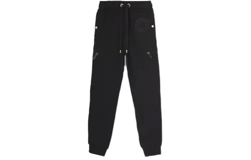 Burberry Logo Print Cotton Sweatpants Black