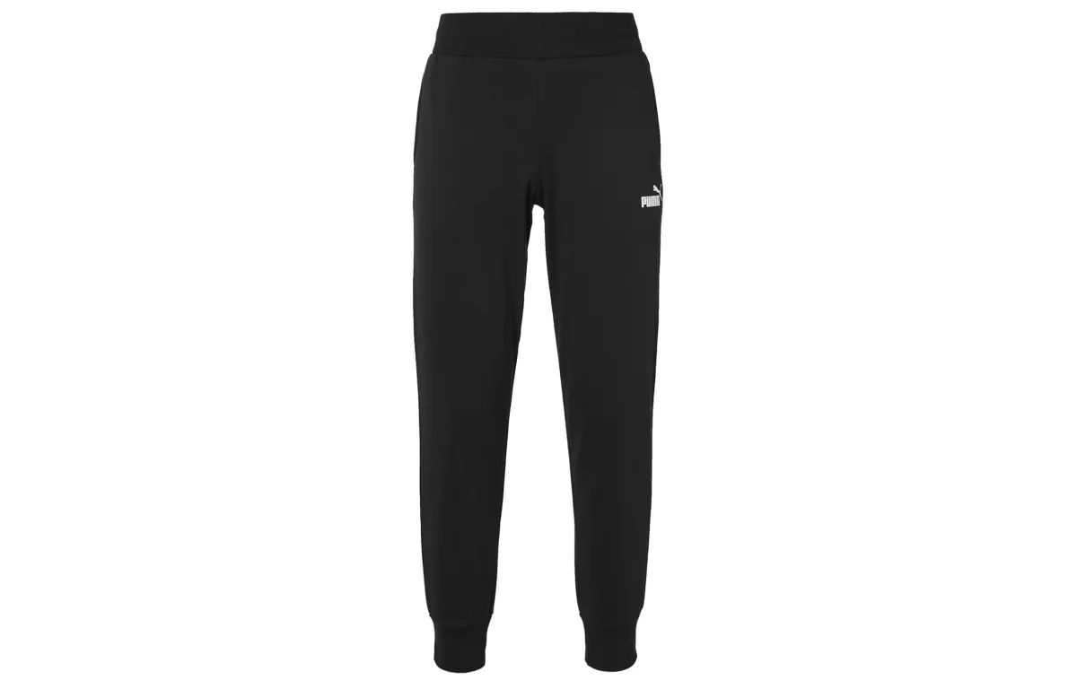 PUMA ESS Knitted Sweatpants Women's Black Moderate Cuffed Pants