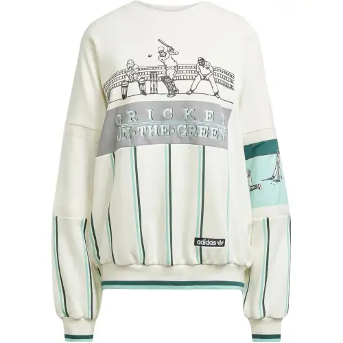 Adidas Originals cricket-print striped sweatshirt