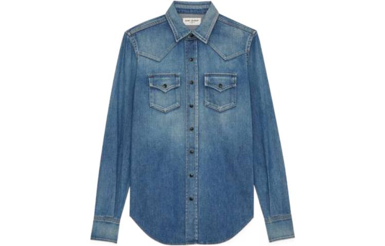 SAINT LAURENT SS22 Denim Jacket Women's Blue