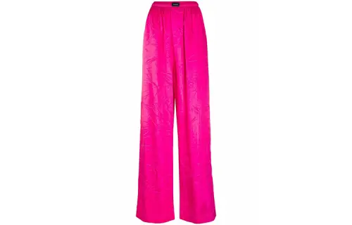 Balenciaga Casual Pants Women's Magenta Moderate Wide Leg Pants