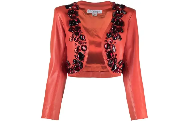 SAINT LAURENT 1980s Stone-embellished Bolero