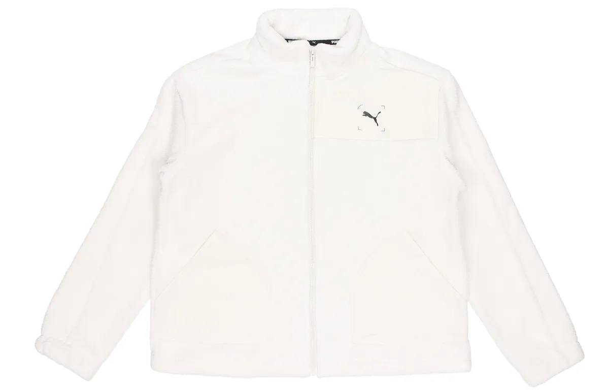 PUMA Full Open Collar Fleece Lined Stand Collar Sherpa Jacket Women's Smoke Gray
