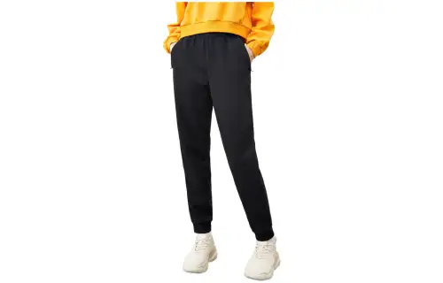 Anta Cuffed Pants Moderate Sweatpants Spring Summer Women's Basic Black