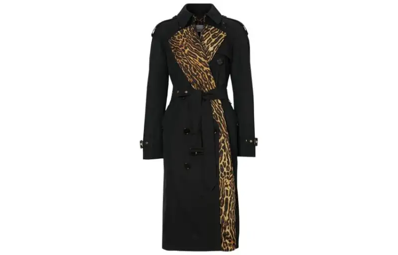 Burberry Trench Coats Women's Black V Neck Moderate