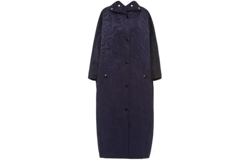 PRADA Trench Coats Women's Blue Lapel Moderate Other
