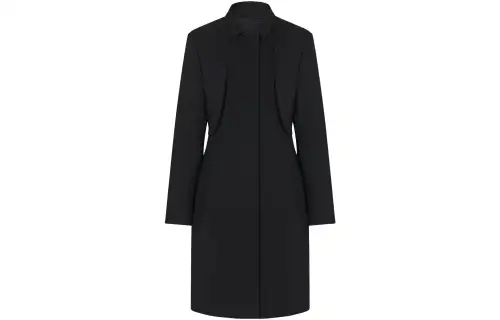 THE ROW Coats Women's Black Square Collar Moderate Straight Fit