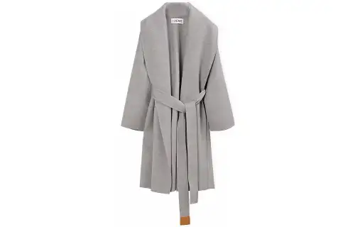 LOEWE Coats Women's Heather Gray Lapel Moderate