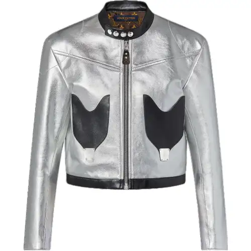 LOUIS VUITTON SS23 Cropped Coat Women's Silver