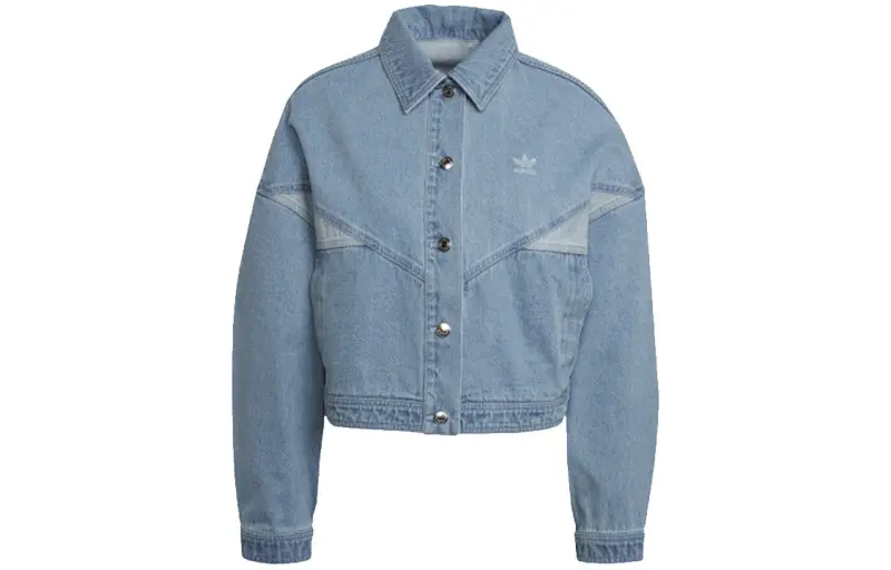 Adidas Originals Denim Jackets Women's Clear Blue Lapel Moderate Other