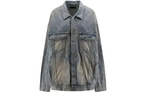Balenciaga Allover Logo Denim Jacket