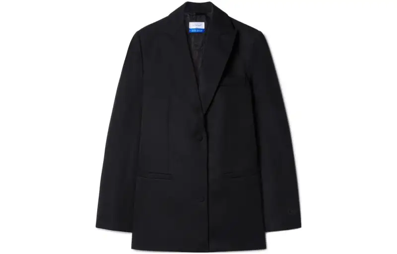 OFF-WHITE single-breasted virgin-wool blazer