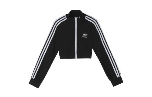 Adidas Originals Hot Girl Collection Cropped Coats Women's Black Stand Collar Moderate