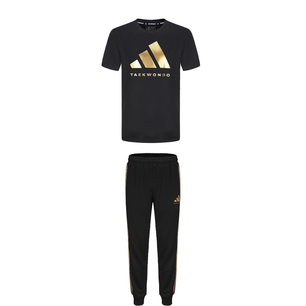 Adidas Taekwondo Casual Sportswear Unisex Black Gold