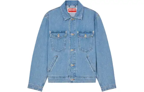 KENZO SS24 Denim Jacket Women's Stone Drift White Blue