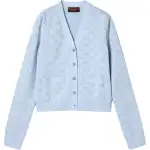 GUCCI Fine Cotton Gg Jacquard Cardigan