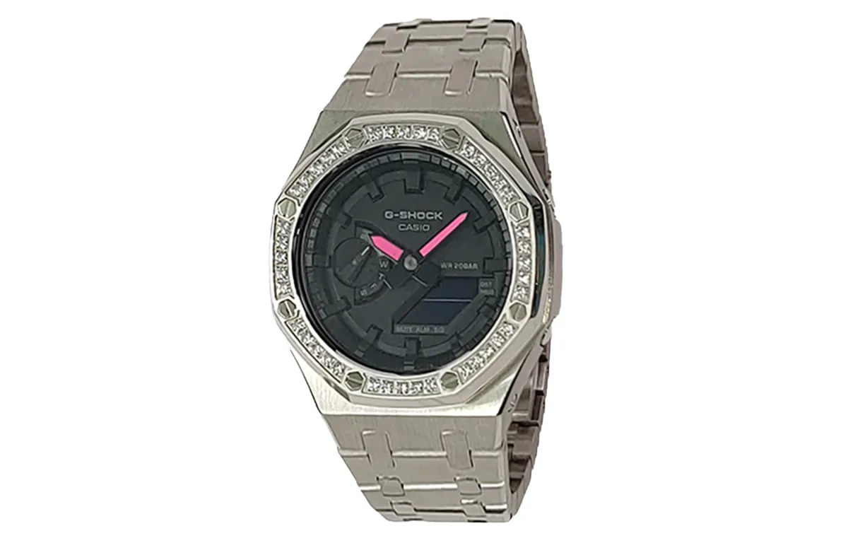 CASIO Custom Collection Electronic Movement Stainless Steel Strap Watch Men's Watches Black Dial
