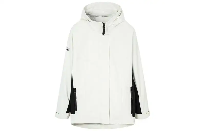 Anta Solid Color Hooded Loose Fit Thickened Puffer Jacket Women's Gray