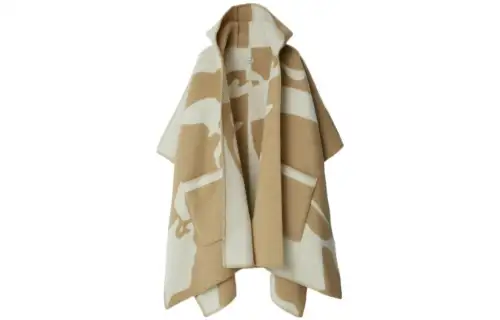 Burberry EKD motif Hooded Wool Cape