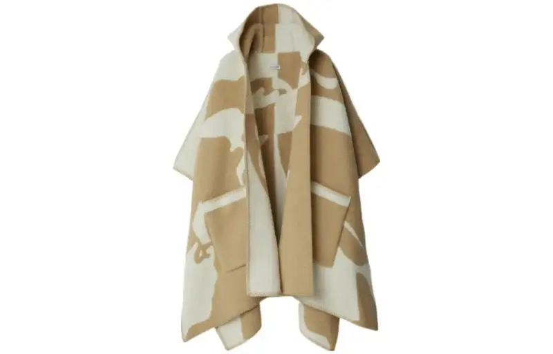 Burberry EKD motif Hooded Wool Cape