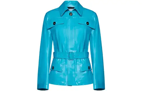 Bottega Veneta SS23 Leather Jacket Women's Blue