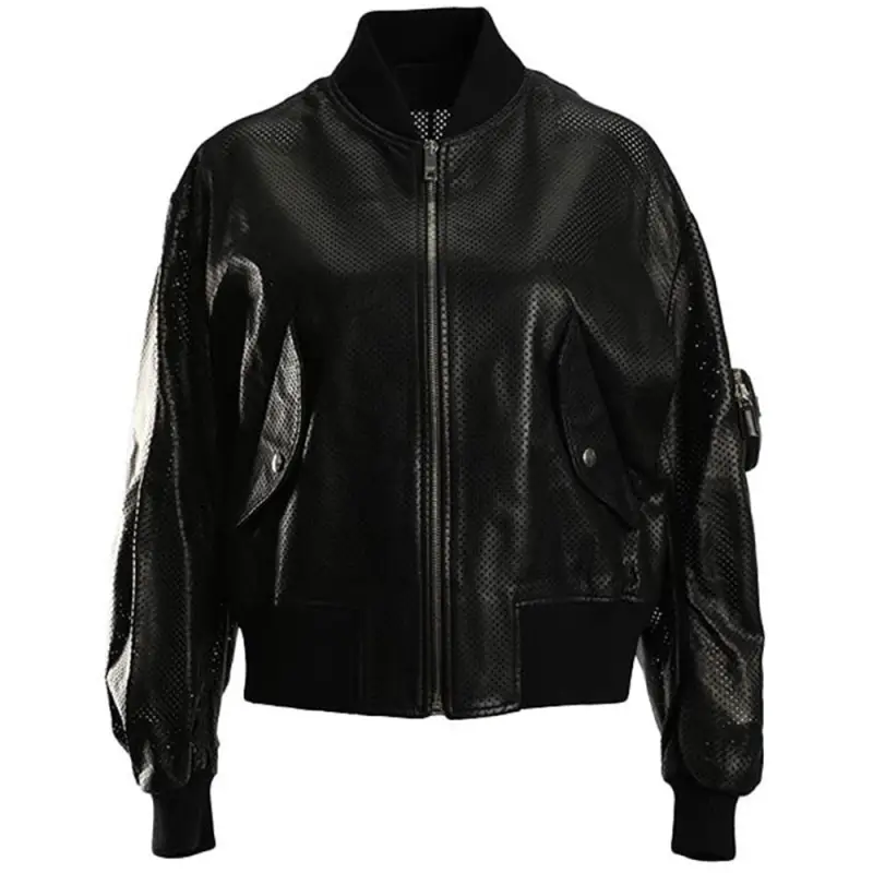 PRADA Leather Jacket Women's Black