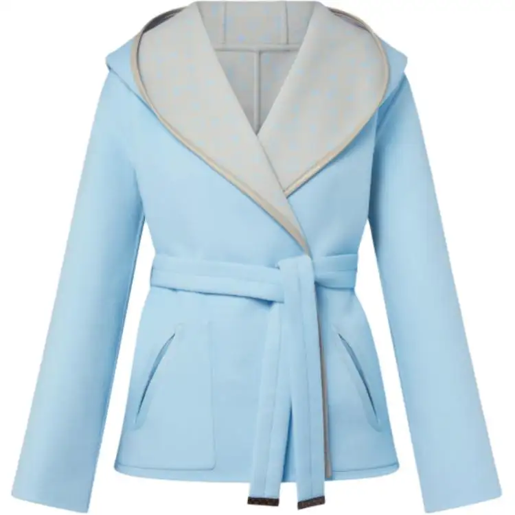 LOUIS VUITTON Reversible Signature Short Hooded Wrap Coat