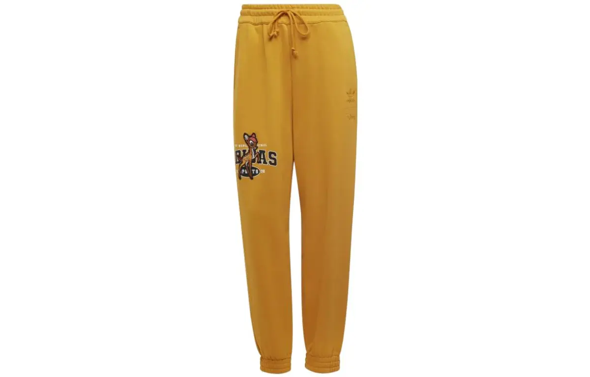 Adidas Originals Knitted Sweatpants Women's Yellow Moderate Cuffed Pants