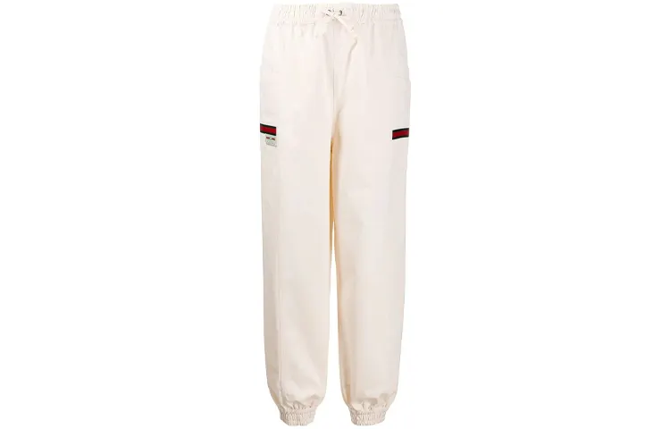 GUCCI Knitted Sweatpants Women's Ivory White