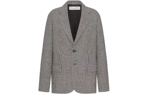 Dior Houndstooth Button-Up Jacket