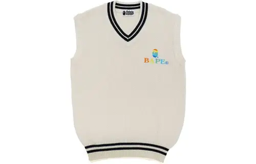 A BATHING APE Vests Women's V Neck Moderate Knitted Fabric
