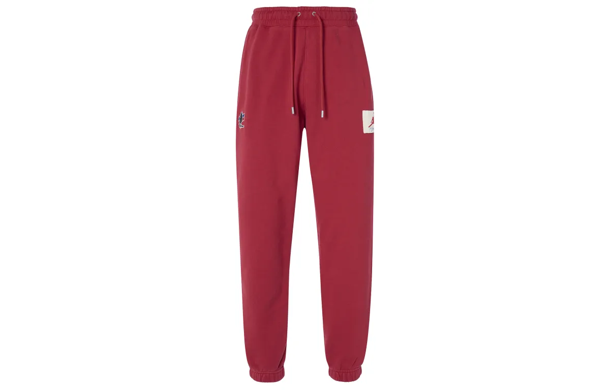 Jordan X Two 18 Two 18 Logo Label Pattern Embroidery Washed Fleece Lined Drawstring Knitted Sweatpants Women's