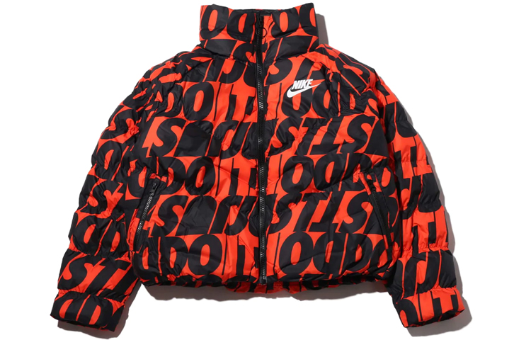 Женская куртка Nike Nsw Synthetic-fill Printed (оранжевая) — фото 1