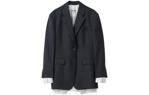 MIU MIU FW23 Business Suit Coat Women's Marine Blue