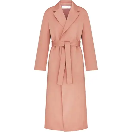 DIOR Coats Women's Pink Lapel Moderate Straight Fit