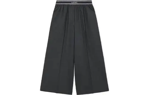 LOEWE Cropped Trousers 'Anthracite Melange'