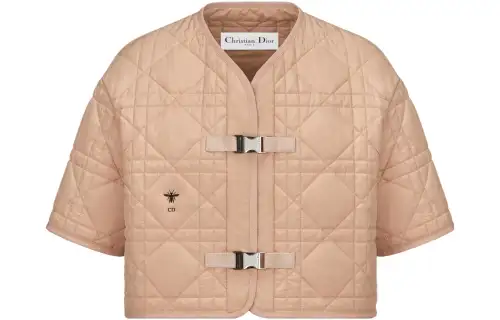 DIOR Vests Women's Peach Red V Neck Moderate Other