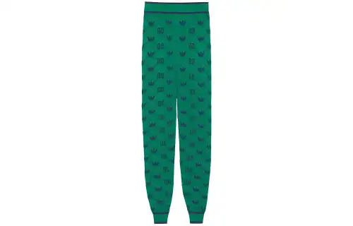 GUCCI X Adidas Wool Jacquard Joggers Green/Blue