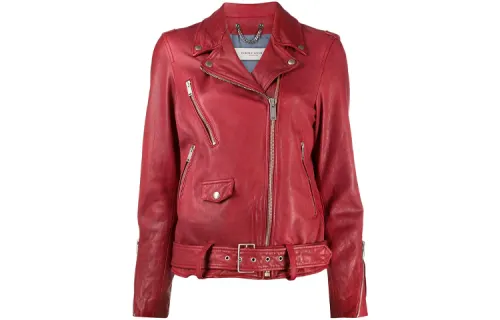 Golden Goose SS21 Leather Jacket Women's Red