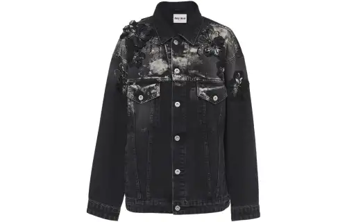 MIU MIU SS22 Denim Jacket Women's Black
