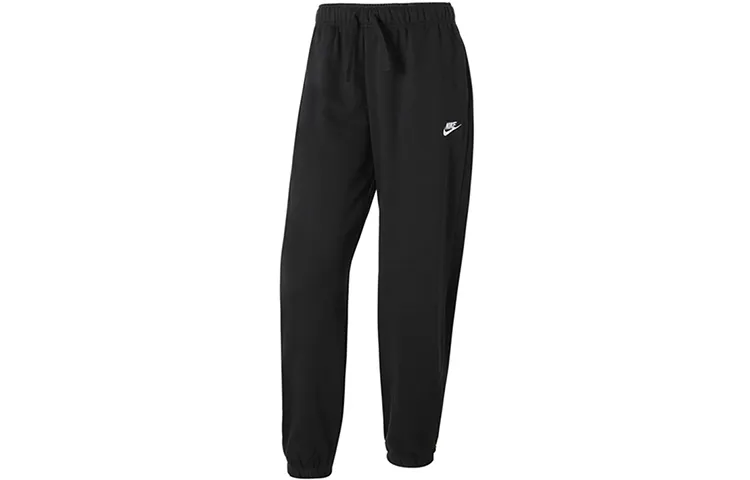 Nike Sportswear Club Embroidery Casual Thermal Fleece Lined Elastic Cuff Sweatpants Women's Black
