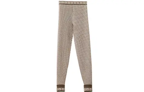 HERMES Casual Pants Women's Brown Moderate Slim Fit Pants