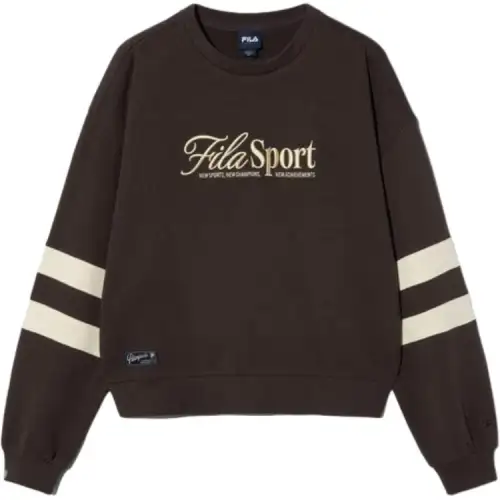 FILA Sweatshirts Women's Brown Crew Neck Moderate