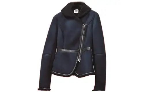 HERMES Parka Coats Women's Blue Moderate