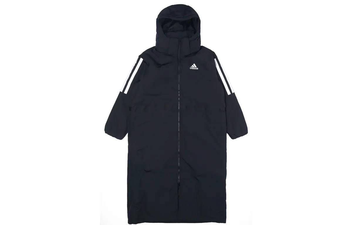 Adidas Puffer Jackets Women's Black Hooded Thickened Other