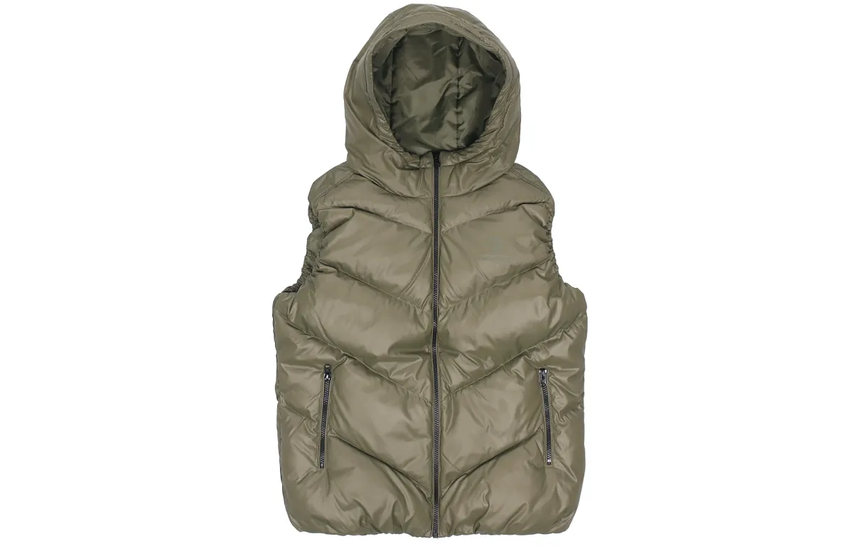 Converse Down Vests Women's Grass Green Hooded (Non-detachable) Thickened Other