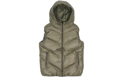 Converse Down Vests Women's Grass Green Hooded Non Detachable Thickened Other