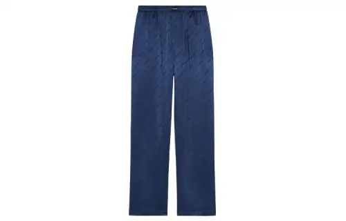 Balenciaga Casual Pants Women's Dark Blue Moderate Wide Leg Pants