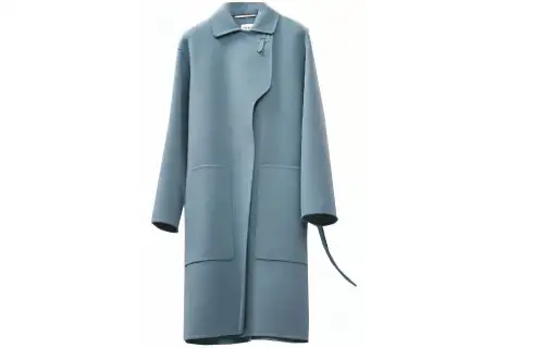 HERMES Velvet Jackets Women's Blue Lapel Moderate