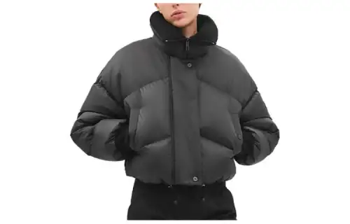 HERMES Cropped Coat Women's Black